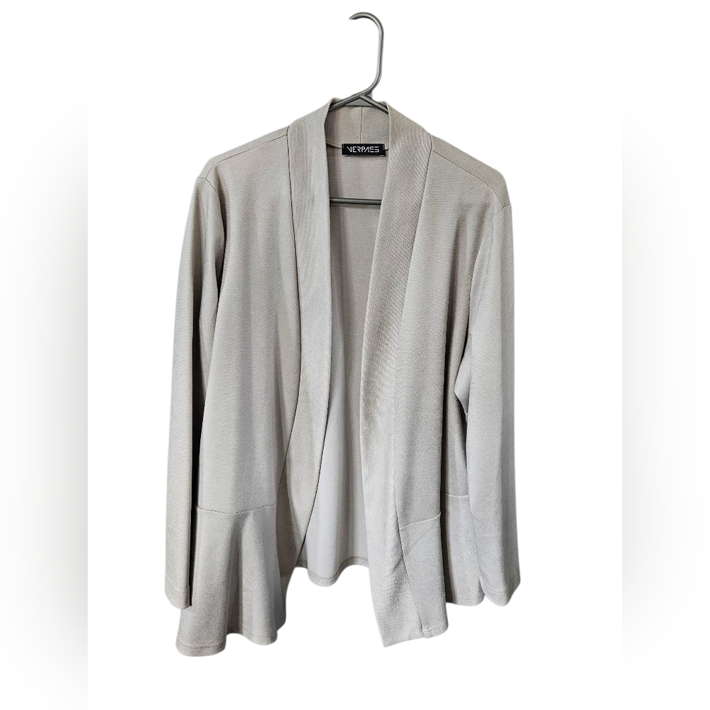 Verpass Light Gray Open Front Cardigan